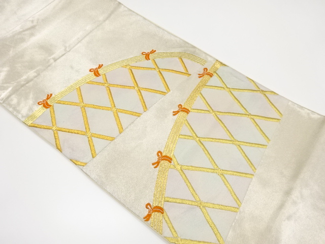 アンティーク　光悦垣模様織り出し袋帯（着用可）